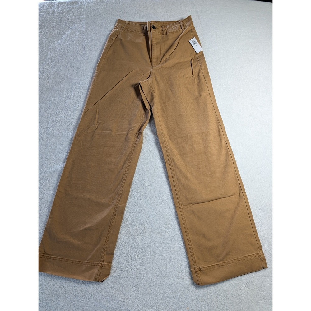 Old Navy Womens 2 Tall Extra High-Waisted Wide-Leg Twill Pants Camel Brown NEW